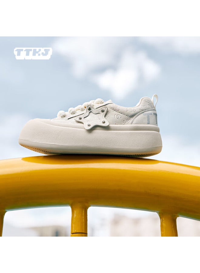 Ttkj Original Chubby Star Shoes Women's Fashion Casual Thick Sole Height Increasing Printed White Sneakers Comfortable For Long Walking - Image 2