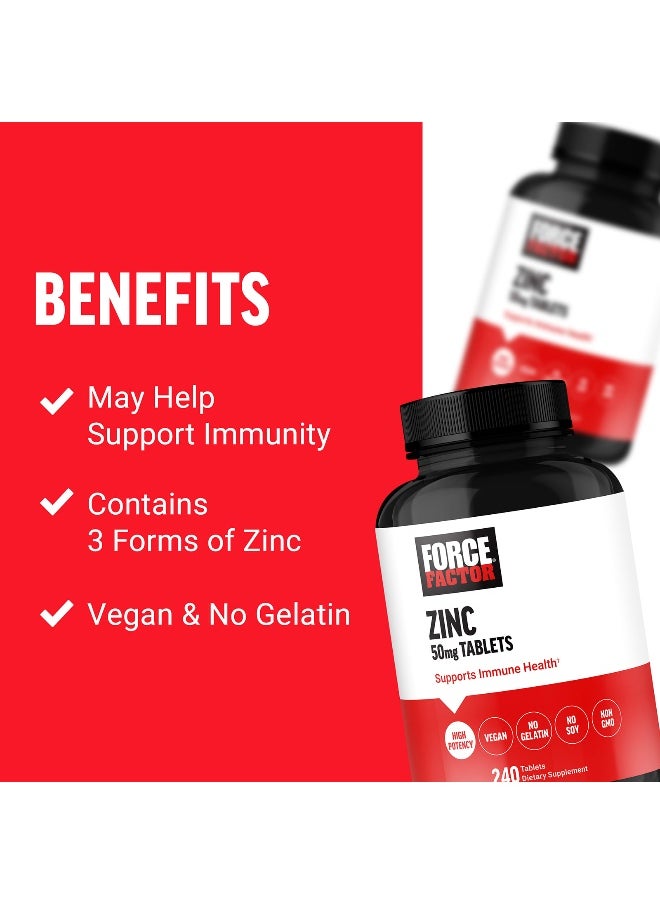 Force Factor Force Factor, Zinc, 50 mg, 240 Tablets  - Image 3