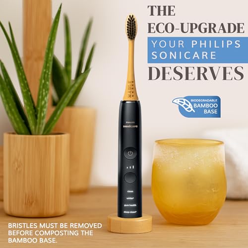 MABLE Bamboo Electric Toothbrush Heads | Compatible with Philips Sonicare Electric Toothbrush | 4 Brush Heads with Soft Bristles | Plant-Based Adult Size Replacement Heads - Image 5