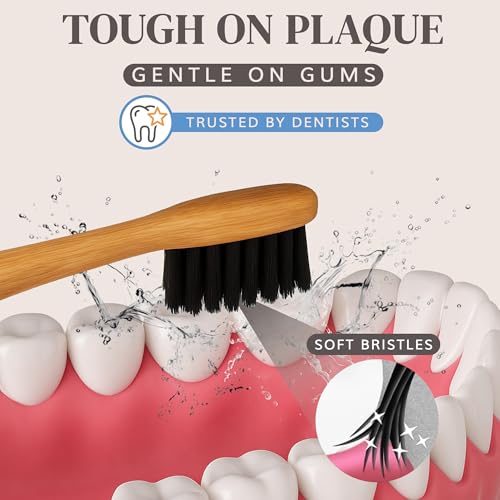 MABLE Bamboo Electric Toothbrush Heads | Compatible with Philips Sonicare Electric Toothbrush | 4 Brush Heads with Soft Bristles | Plant-Based Adult Size Replacement Heads - Image 4