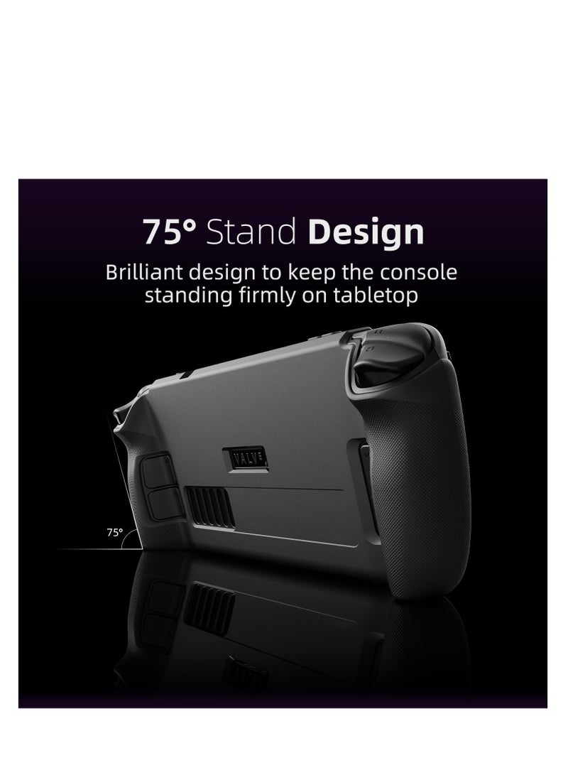 GripCase SD for Steam Deck - Shockproof Soft Protective Case with Textured Grips, Full Protection, Stand Feature, Shock-Absorption, Non-Slip, and Anti-Scratch Design in Coyote Gray. - Image 4