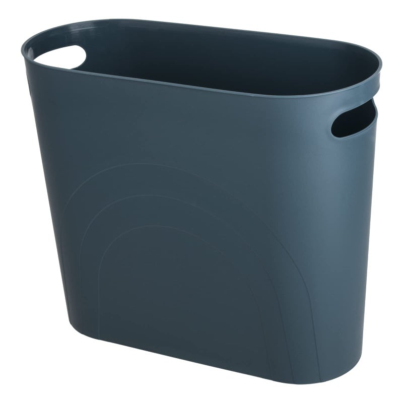 Small Trash Can Garbage Can Container Bin with Handles 3 Gallons Plastic Wastebasket for Bathrooom Bedroom Office Kitchen Laundry Room Dorm Room  Teal Blue 1 Pack