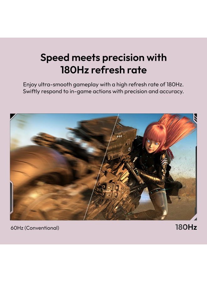 PIXIO PX278 Wave Pink 27 inch 180Hz Refresh Rate FHD 1440p Resolution Fast IPS Panel 1ms GTG Response Time Pink Gaming Monitor with FreeSync - Image 3