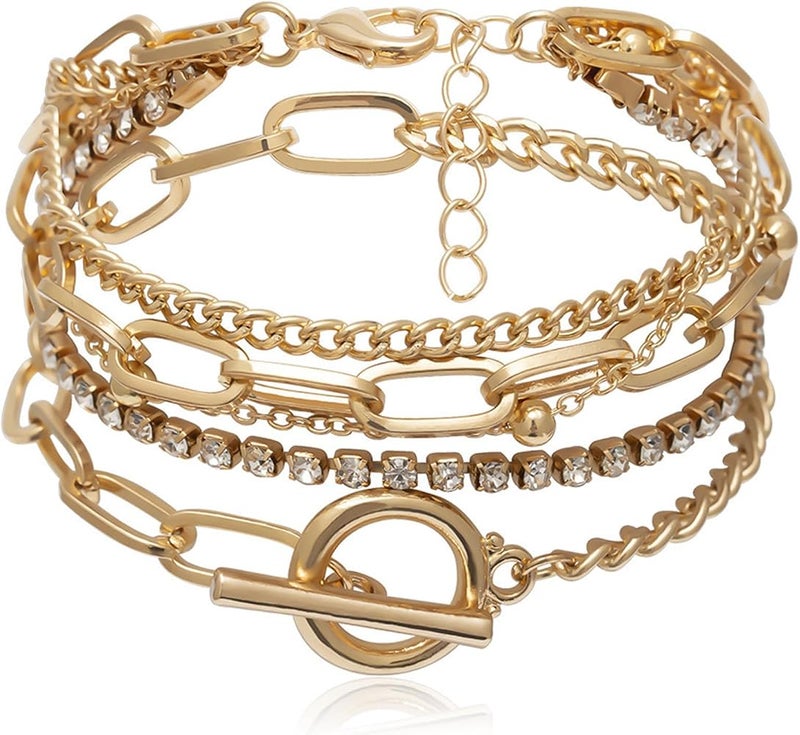 Azonee 2 PCS Gold Bangle Set for Women, Adjustable Gold Bracelets, Chunky Gold Bangles, Trendy Gold Bracelets for Wedding, Birthday, Graduation & Daily Wear, Non-Tarnish Stackable Jewelry - Image 1