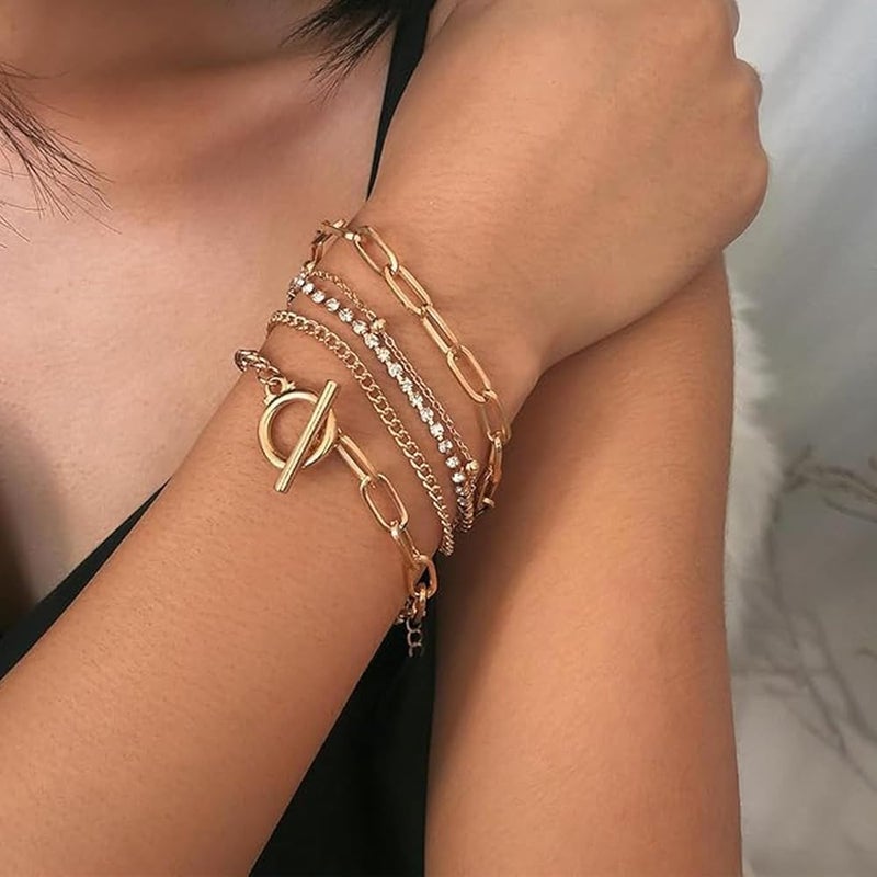 Azonee 2 PCS Gold Bangle Set for Women, Adjustable Gold Bracelets, Chunky Gold Bangles, Trendy Gold Bracelets for Wedding, Birthday, Graduation & Daily Wear, Non-Tarnish Stackable Jewelry - Image 2