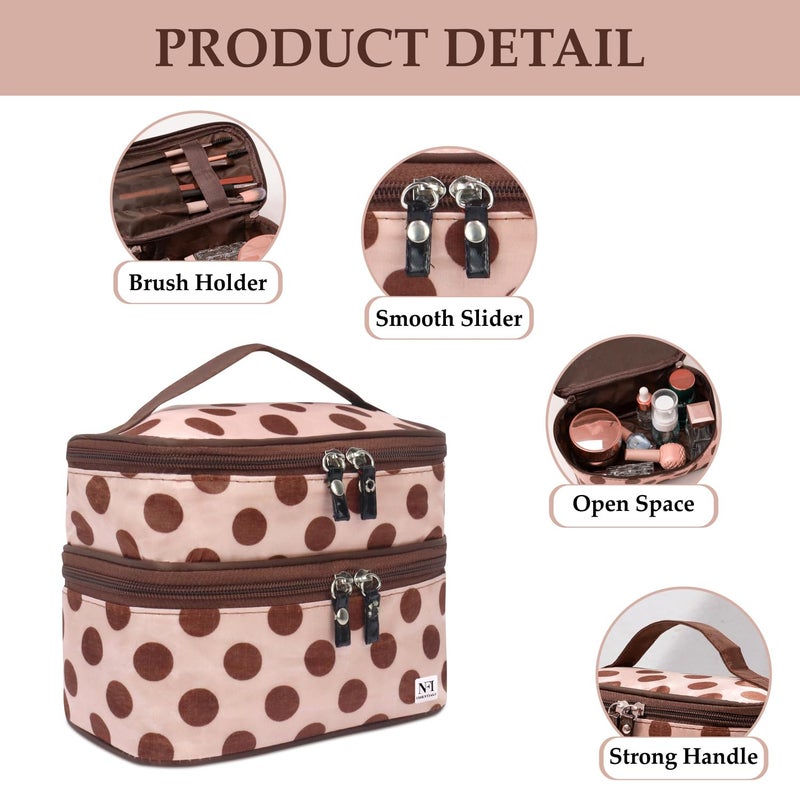 NFI essentials Makeup Pouch Cosmetic Pouch for Women Cosmetic Organiser Storage Bag Vanity Organizer Make up Pouches Toiltery Travel Pouc - Image 3