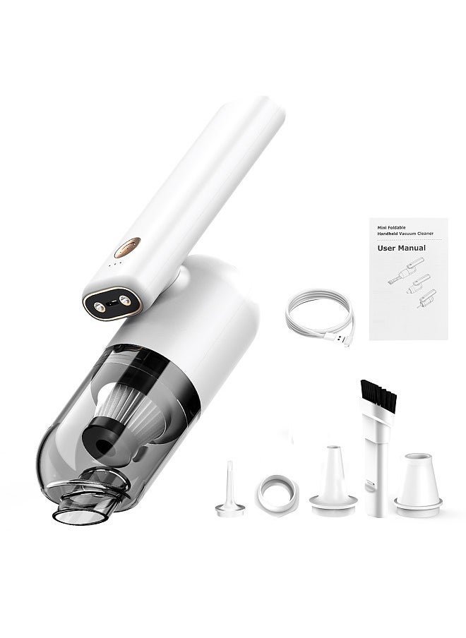 Generic Car Vacuum Cleaner, 50W High Power Handheld Vacuum with LED Lights Different Nozzles 180° Foldable Portable Rechargeable Cordless Vacuum Cleaner for Travel, RV Camper, Home  - Image 1