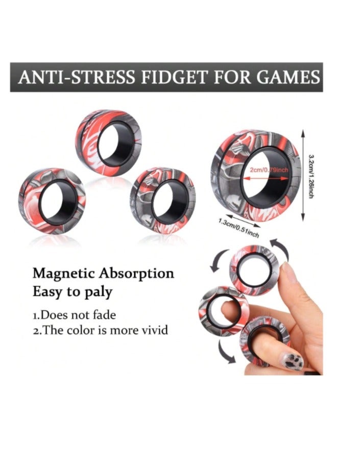 OASIS-TH Finger Fidget Toys, Magnetic Rings Fidget Toys for Adults Kids Finger Therapy Anxiety and Relief Work Stress - Image 3