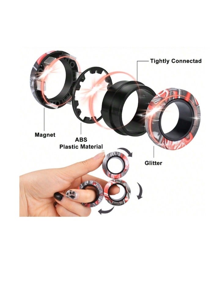 OASIS-TH Finger Fidget Toys, Magnetic Rings Fidget Toys for Adults Kids Finger Therapy Anxiety and Relief Work Stress - Image 2