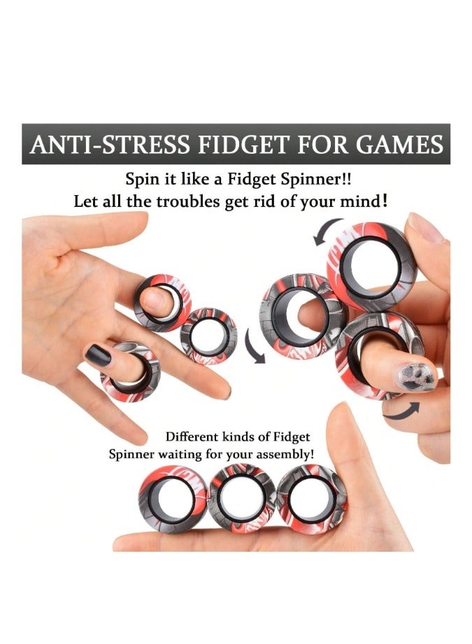 OASIS-TH Finger Fidget Toys, Magnetic Rings Fidget Toys for Adults Kids Finger Therapy Anxiety and Relief Work Stress - Image 4