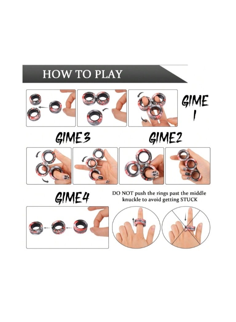 OASIS-TH Finger Fidget Toys, Magnetic Rings Fidget Toys for Adults Kids Finger Therapy Anxiety and Relief Work Stress - Image 5