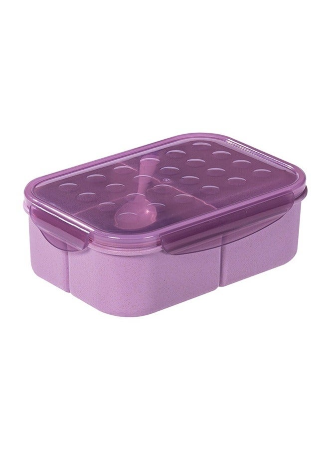 Lunch Box Durable Leakproof Containers With 3 Compartments For Kids Plastic ，Box Lunch Box,Ideal Leak-Proof Lunch Box for Women,Reusable Meal Prep Container for Body Builders Purple  - Image 1