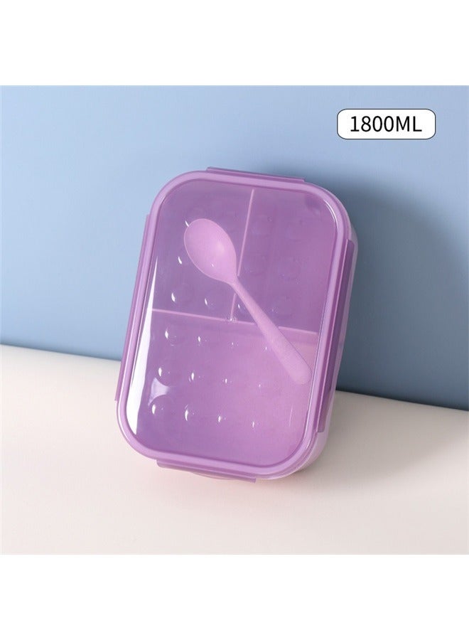 Lunch Box Durable Leakproof Containers With 3 Compartments For Kids Plastic ，Box Lunch Box,Ideal Leak-Proof Lunch Box for Women,Reusable Meal Prep Container for Body Builders Purple  - Image 2