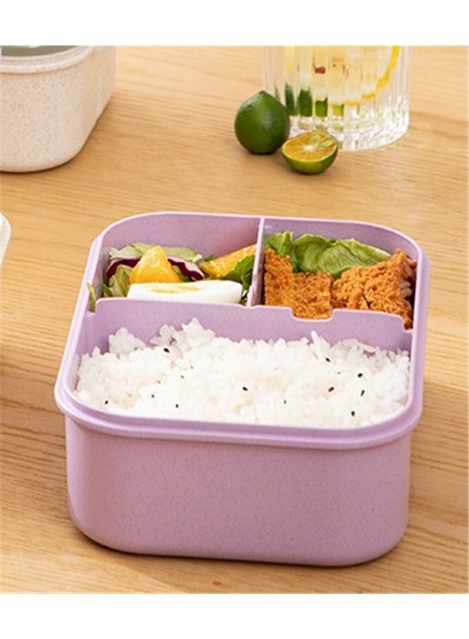 Lunch Box Durable Leakproof Containers With 3 Compartments For Kids Plastic ，Box Lunch Box,Ideal Leak-Proof Lunch Box for Women,Reusable Meal Prep Container for Body Builders Purple  - Image 4