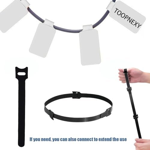 TOPNI 60 Pieces Cable Labels & Reusable Hook and Loop Fastening Ties Set - 30 Pieces Cord or Wire Labels & 30 Pieces Labels for Electronic Cords, Home & Office Cord Management - Image 3