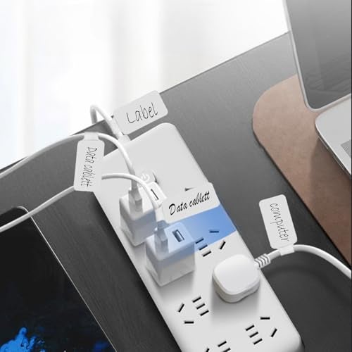 TOPNI 60 Pieces Cable Labels & Reusable Hook and Loop Fastening Ties Set - 30 Pieces Cord or Wire Labels & 30 Pieces Labels for Electronic Cords, Home & Office Cord Management - Image 5
