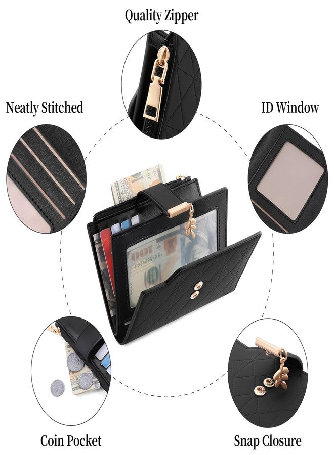 SENDEFN Wallets for Women Leather RFID Blocking Credit Card Case Holder Purse Zipper Pocket with ID Window - Image 4