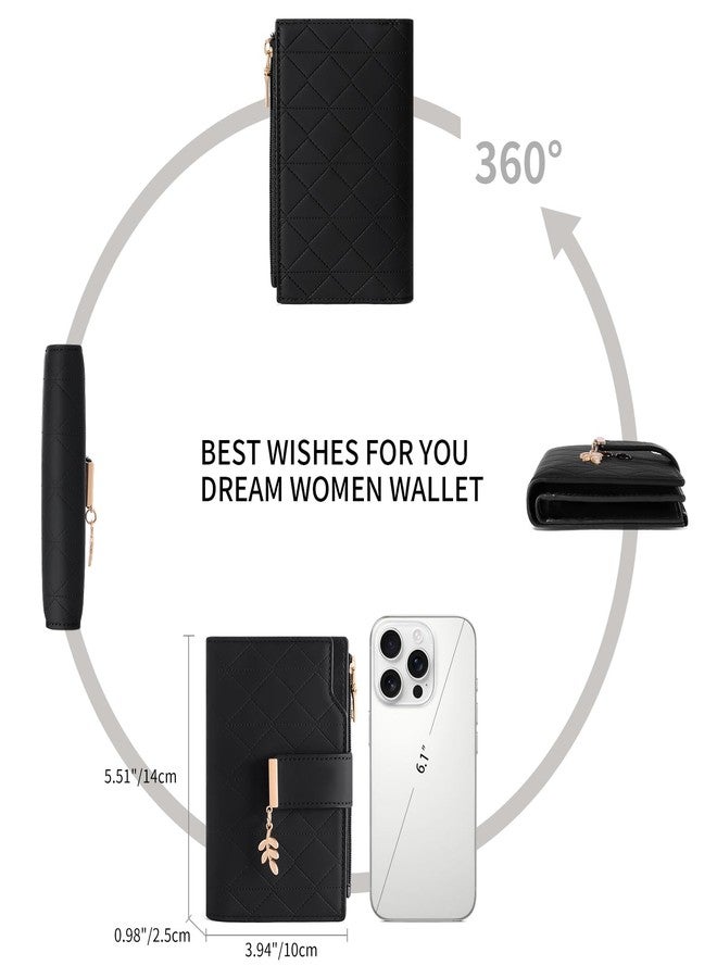 SENDEFN Wallets for Women Leather RFID Blocking Credit Card Case Holder Purse Zipper Pocket with ID Window - Image 5