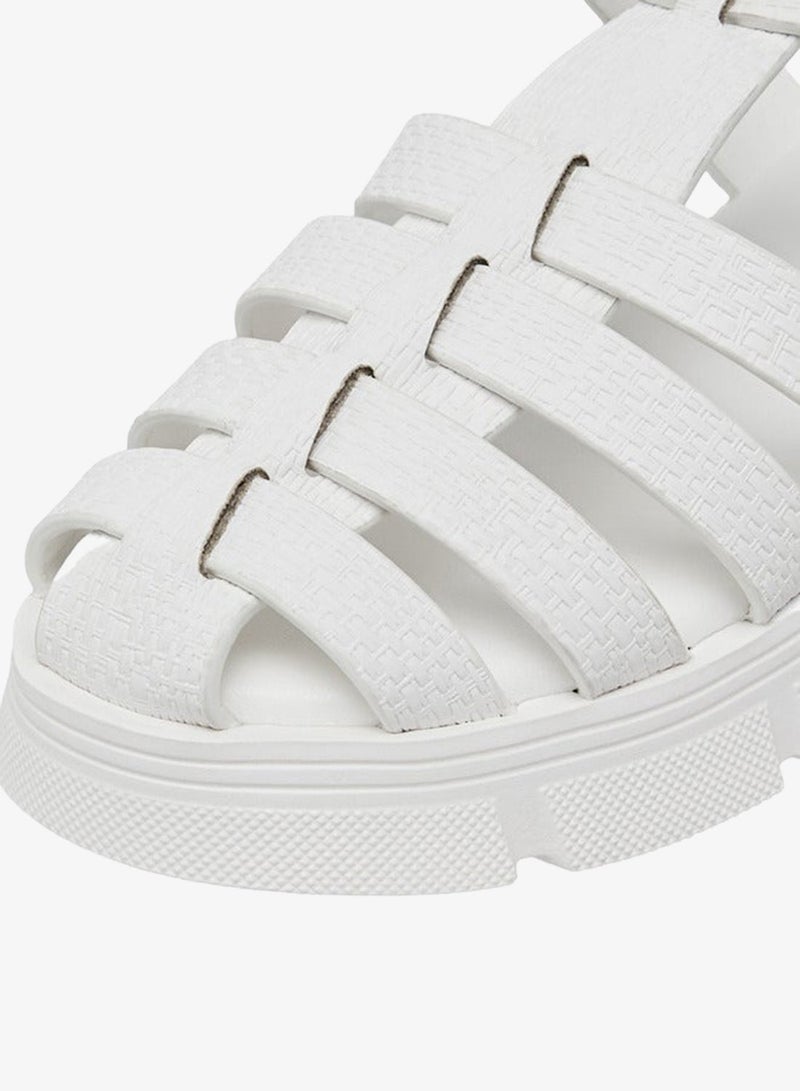 Little Missy Girls Strappy Flatform Sandals with Hook and Loop Closure - Image 3
