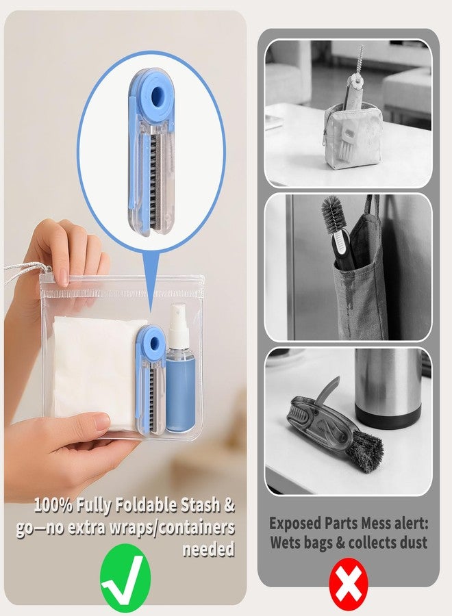 Funnacle 4 in 1 Cup Lid Cleaning Brush Set (3 Pcs, Blue,Orange,Beige) Foldable Cup Lid Cleaning Brush Set Folds in Completely Design - Image 5