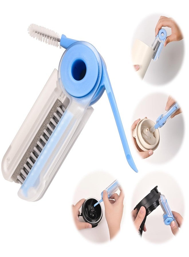 Funnacle 4 in 1 Cup Lid Cleaning Brush Set (3 Pcs, Blue,Orange,Beige) Foldable Cup Lid Cleaning Brush Set Folds in Completely Design - Image 2