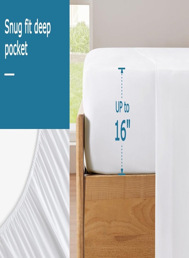 BYSURE Cooling Quick-Dry Bed Sheets Set 6 Pieces(White, King), 30-Seconds Fast Absorbs Sweat, 100% Viscose Derived from Bamboo, Friendly to Hot Sleepers or Night Flashes - Image 5