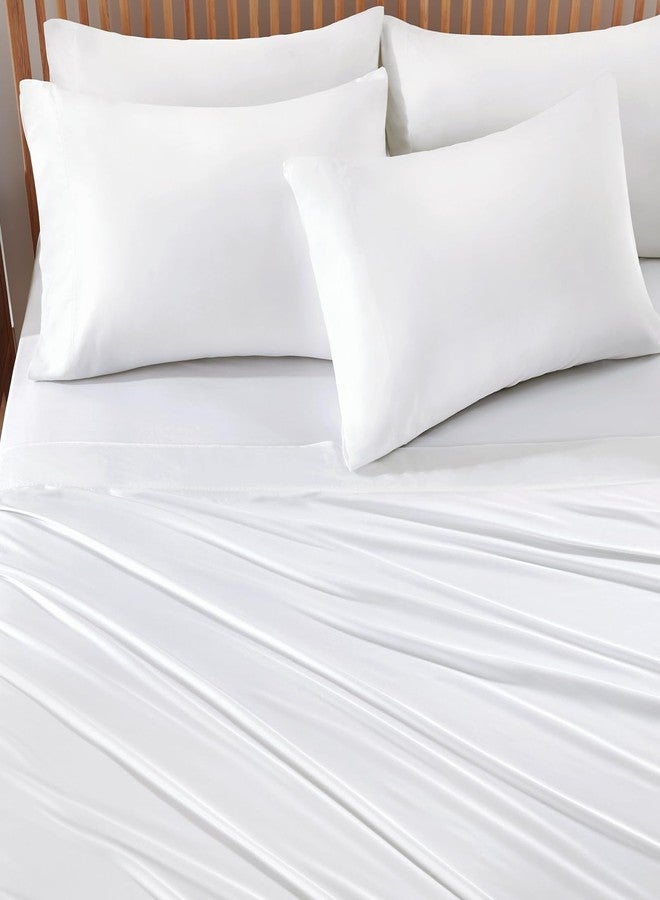 BYSURE Cooling Quick-Dry Bed Sheets Set 6 Pieces(White, King), 30-Seconds Fast Absorbs Sweat, 100% Viscose Derived from Bamboo, Friendly to Hot Sleepers or Night Flashes - Image 4