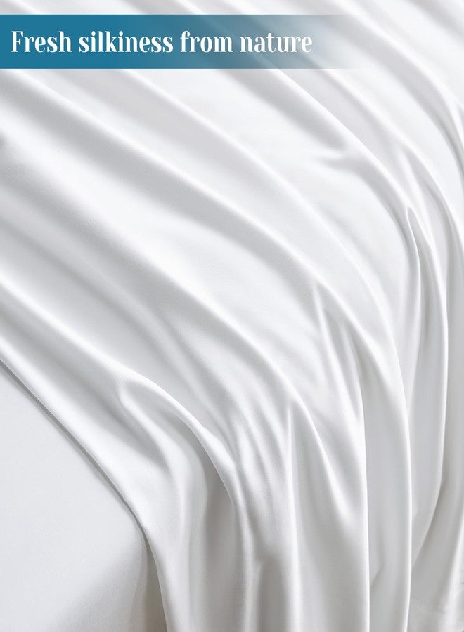 BYSURE Cooling Quick-Dry Bed Sheets Set 6 Pieces(White, King), 30-Seconds Fast Absorbs Sweat, 100% Viscose Derived from Bamboo, Friendly to Hot Sleepers or Night Flashes - Image 3