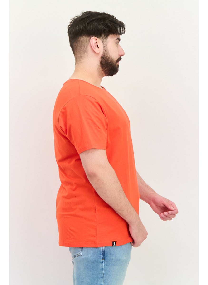 KANGOL - Men Crew Neck Short Sleeves Plain T-Shirt, Red - Image 1