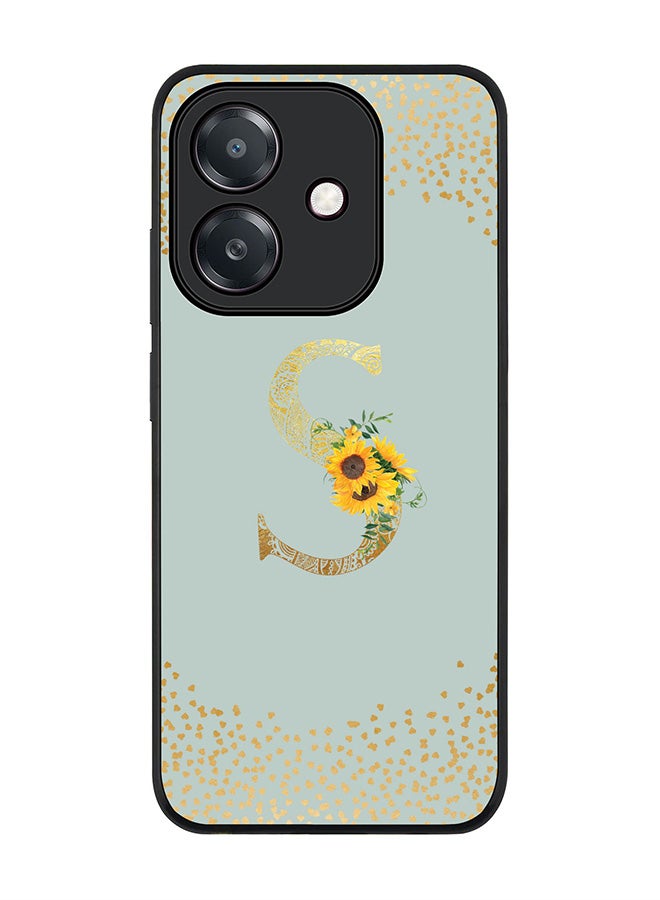Stylizedd For Oppo A5i Case,Slim fit Camera Protection, Shockproof Thin Phone cover  - Custom Floral Monogram - S  (Light Grey )