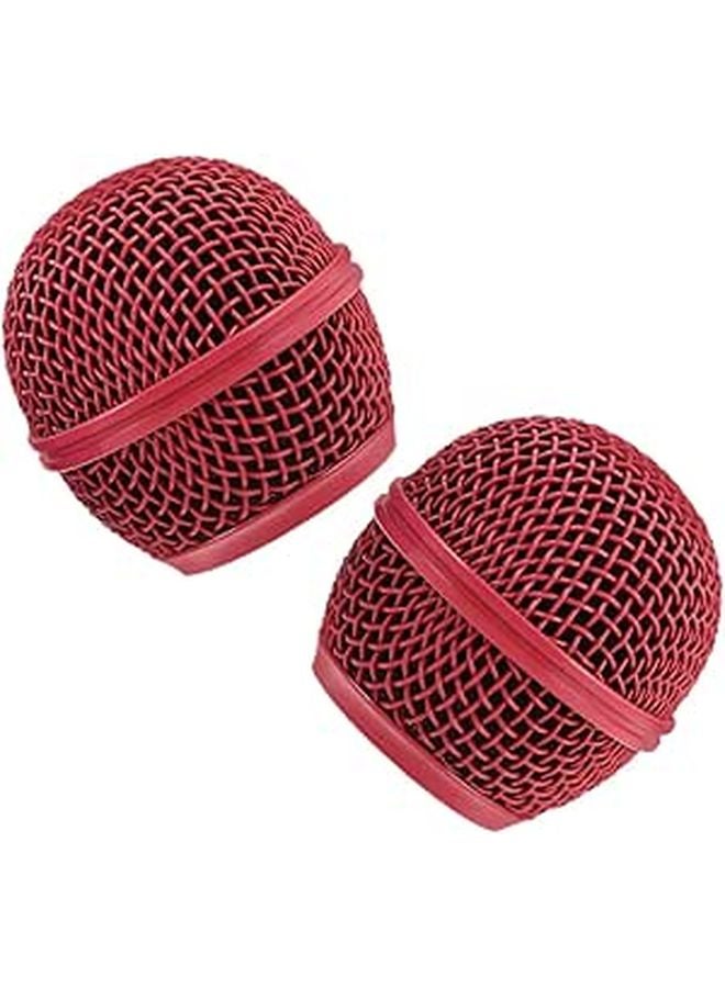 Red Microphone Grille Replacement Mesh Covers 2 Pack Easy Install for Various Mic Models - Image 1