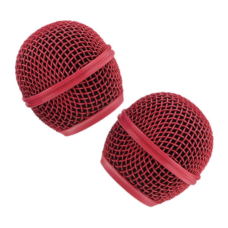 Red Microphone Grille Replacement Mesh Covers 2 Pack Easy Install for Various Mic Models - Image 2