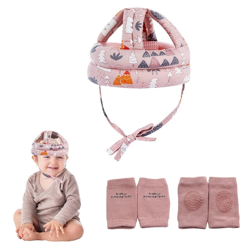 N.C Baby Safety Helmet Infant Toddler Breathable  Adjustable Head Cushion Bumper Bonnet for Running Walking Crawling Pink BB1003 - Image 1