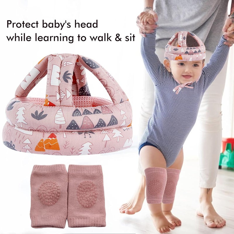 N.C Baby Safety Helmet Infant Toddler Breathable  Adjustable Head Cushion Bumper Bonnet for Running Walking Crawling Pink BB1003 - Image 5