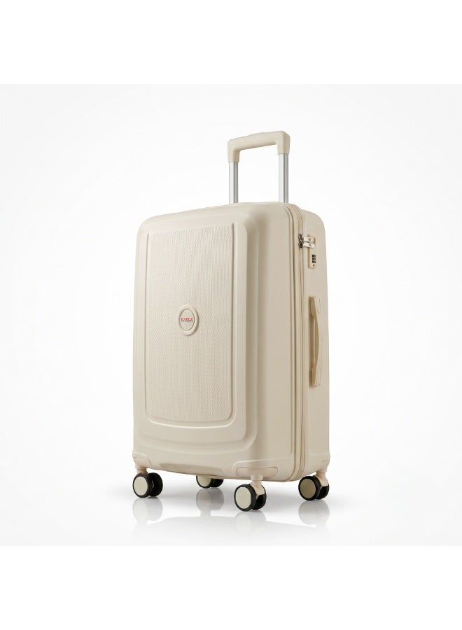 Eagle Express Clifton 20 Inch Cabin Luggage Snow White, PP Hard Shell Carry On Trolley Suitcase with Lightweight Travel Design, 360 Spinner Wheels, Secure Lock System and 2 Year Warranty - Image 1