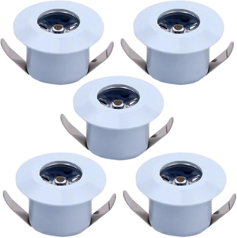 5 Pack Mini Recessed LED Lights, 1W Warm White Under Cabinet Lighting, Tiny Spotlight, 1.6 in Diameter, 1.1 in Height, 1.1-1.26 in Cut Hole for Home Decor - Image 1