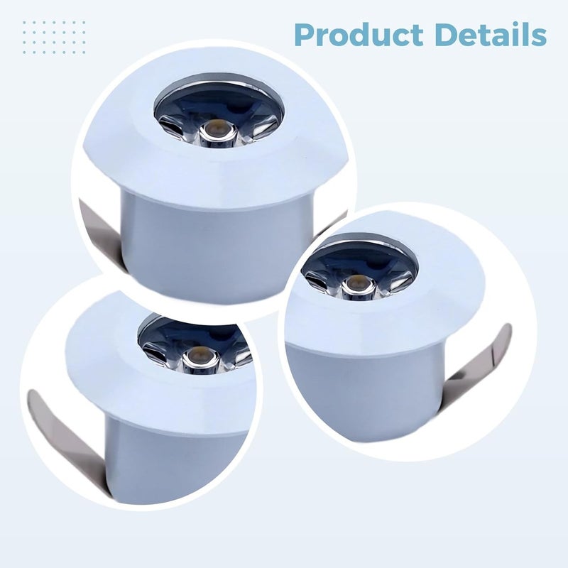 5 Pack Mini Recessed LED Lights, 1W Warm White Under Cabinet Lighting, Tiny Spotlight, 1.6 in Diameter, 1.1 in Height, 1.1-1.26 in Cut Hole for Home Decor - Image 4