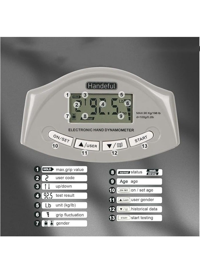 جهاز قياس قوة قبضة اليد - مقياس يدوي لتقوية قبضة اليد، أداة تدريب للرياضة، المدرسة، والاستخدام المنزلي. - Image 4