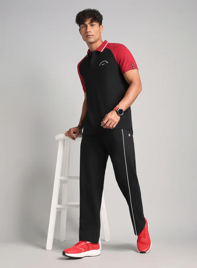 Cult Men Black Athletic Club Polo T-Shirt