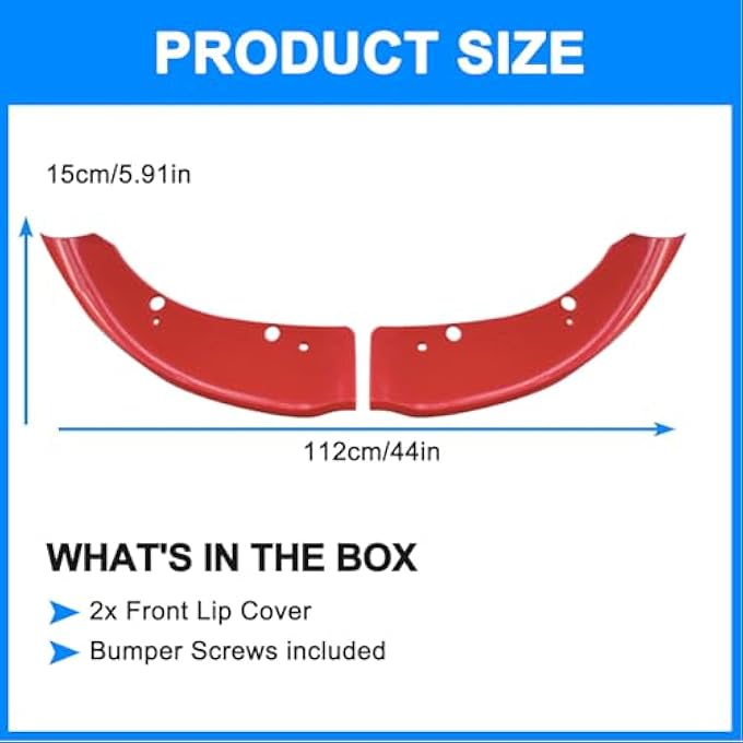 Collect Light Front Bumper Lip Splitter Protector For 2015-2024 Dodge Charger Scat Pack/SRT 2019-2024 Charger GT/RT Front Splitter (Red) - Image 4