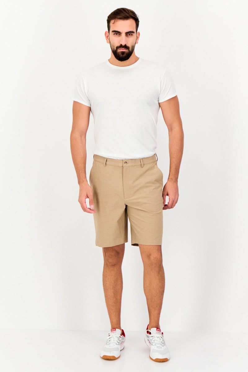 Greg Norman Men Sportswear Fit Heather Outdoor Shorts, Tan  - Image 4