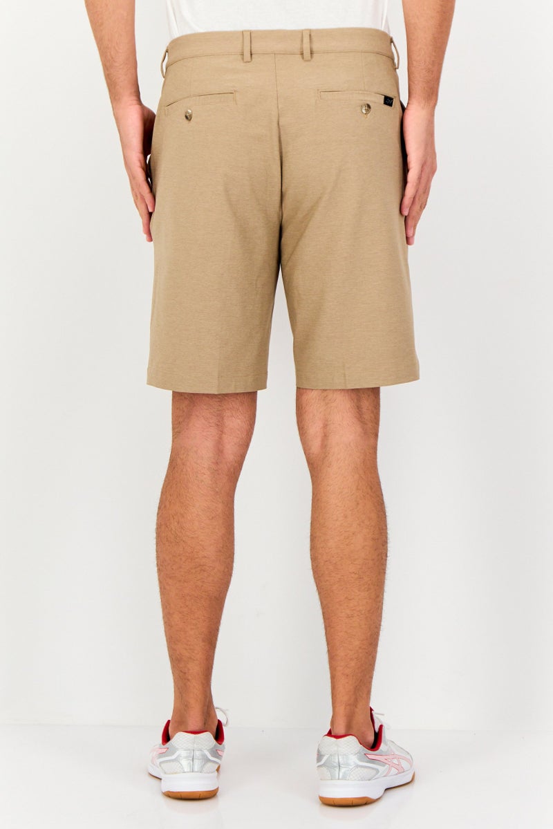 Greg Norman Men Sportswear Fit Heather Outdoor Shorts, Tan  - Image 3