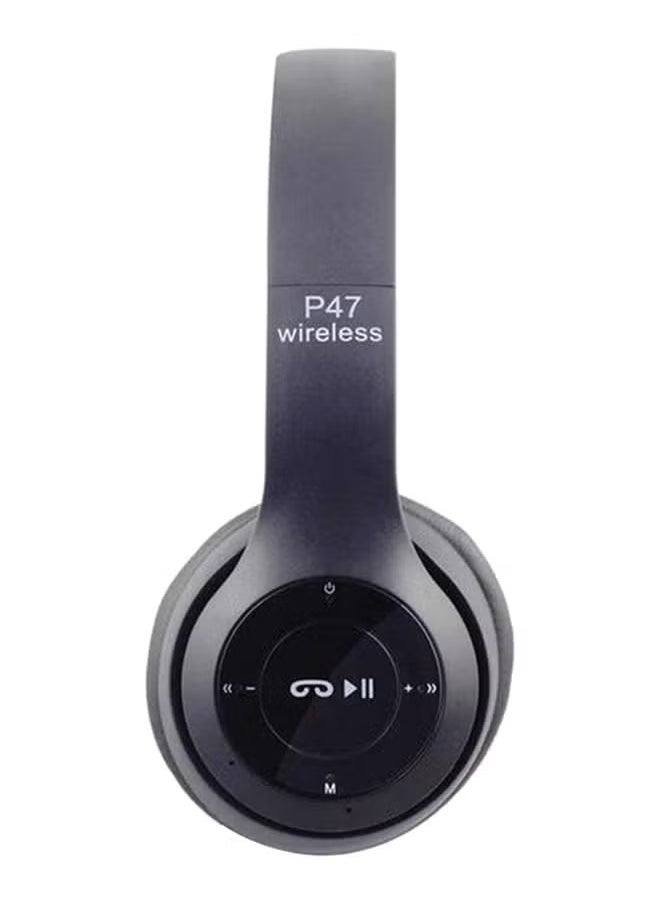 P47 Wireless Bluetooth On-Ear Headphone Black  - Image 1