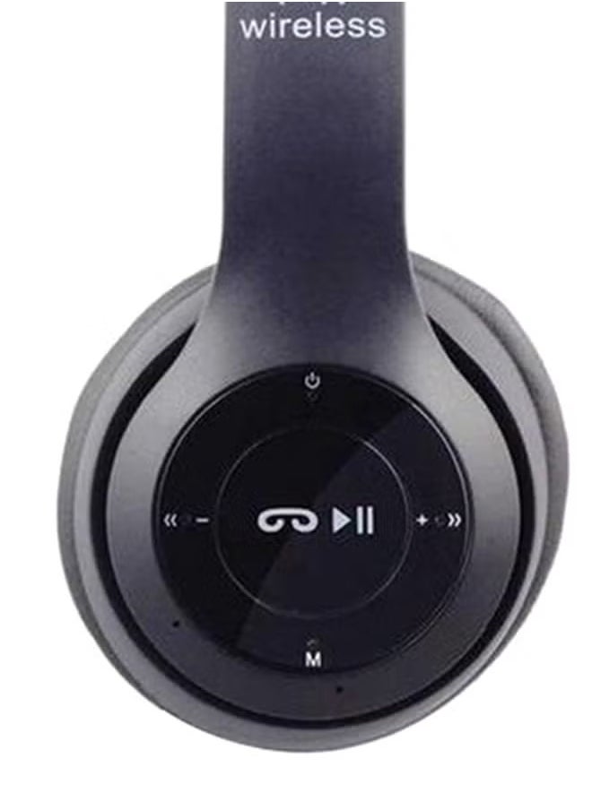 P47 Wireless Bluetooth On-Ear Headphone Black  - Image 2