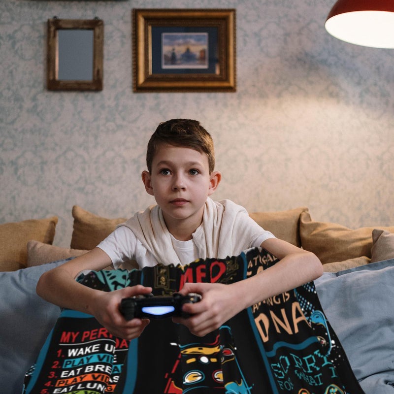 Seimip Gaming Blanket Game Flannel Throw Blanket for Adult Gamer Blanket for Teen Boy Soft Plush Game Theme Blanket Game Lover Room Decorative Blanket for Kids Gamers Throw Blanket 60""x50"" - Image 5