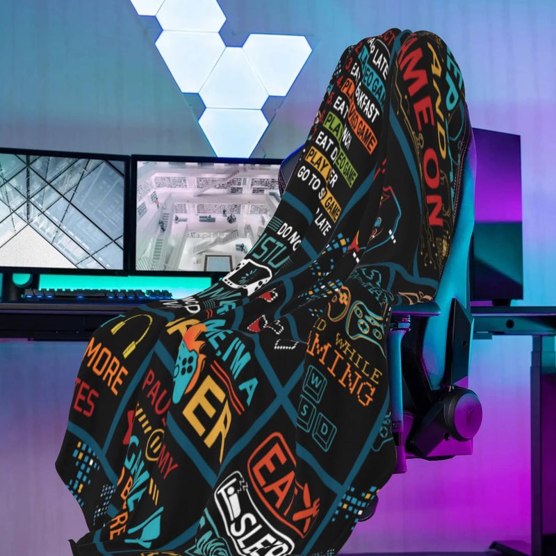 Seimip Gaming Blanket Game Flannel Throw Blanket for Adult Gamer Blanket for Teen Boy Soft Plush Game Theme Blanket Game Lover Room Decorative Blanket for Kids Gamers Throw Blanket 60""x50"" - Image 4