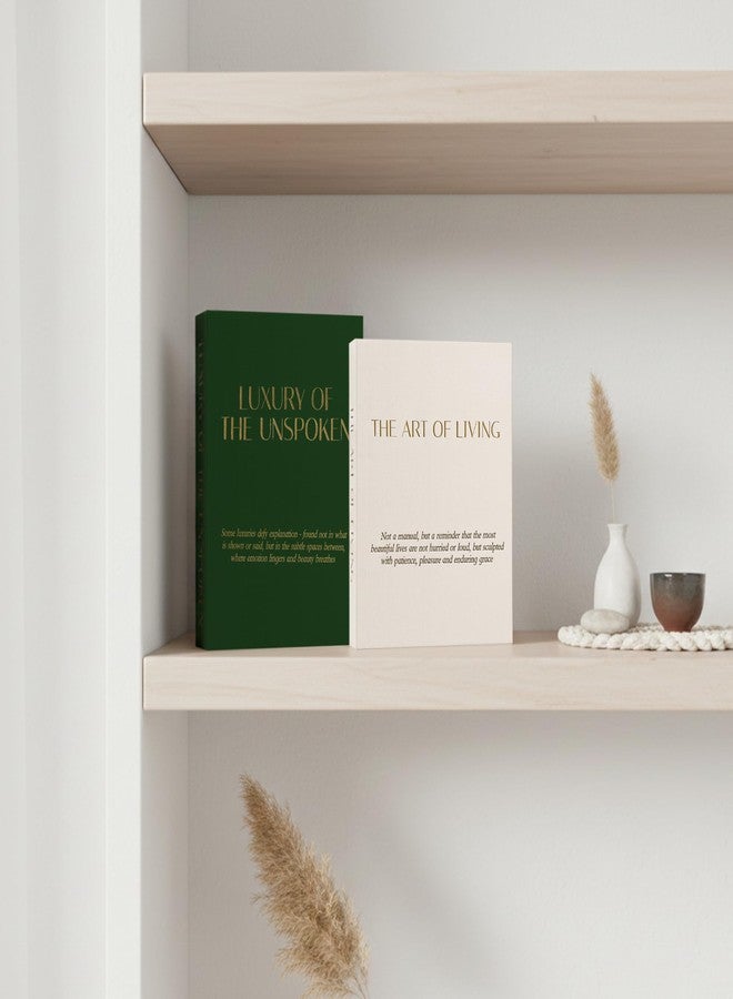 Linda's Essentials Decorative Books for Home Decor (Set of 2), Linen Fake Books for Decoration, Home Decor for Coffee Table Book, Fake Book Decor Aesthetic Set, Photo Storage and Keepsake Box (Beige + Green) - Image 2
