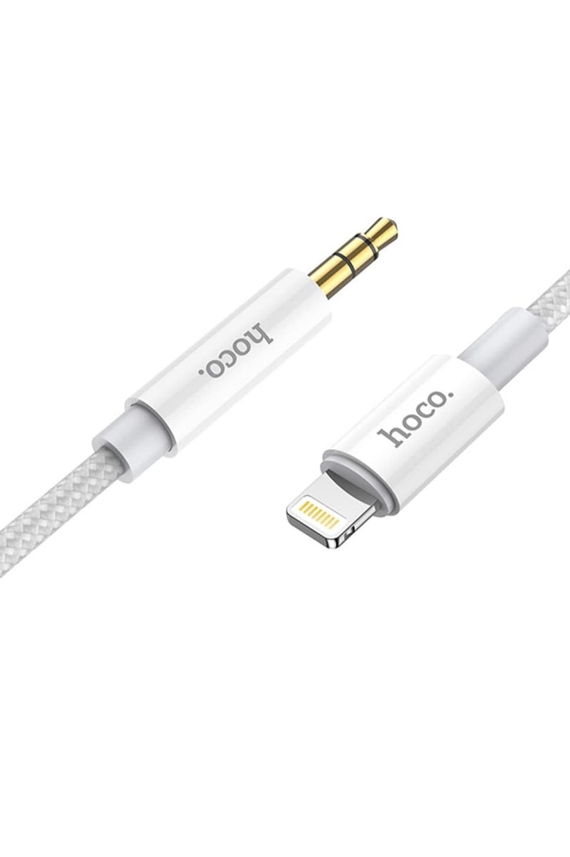 Hoco UPA19 - Digital Audio Conversion Cable, Lightning To 3.5mm AUX Audio Cable (Length = 1M), Compatible with iPhone, iPad - Silver - Image 2