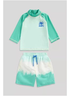 mothercare Palm Sunsafe UPF50+ Rash Vest and Board Shorts Set  - Image 4
