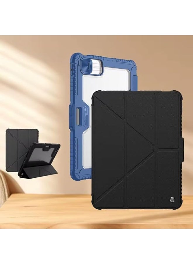 Compatible with iPad Pro 11 inch M5 2025 and M4 2024 Slide Camera Cover All Coverage Auto Wake Flip Leather Case Multi-angle Folding Style - Image 3